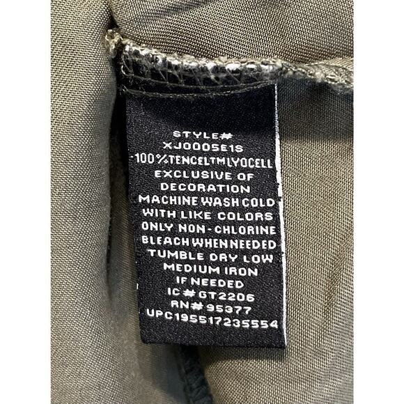 Social Standard 100% Tencel Round Neck Snap Button Shacket Utility Drawstring M - Picture 8 of 8